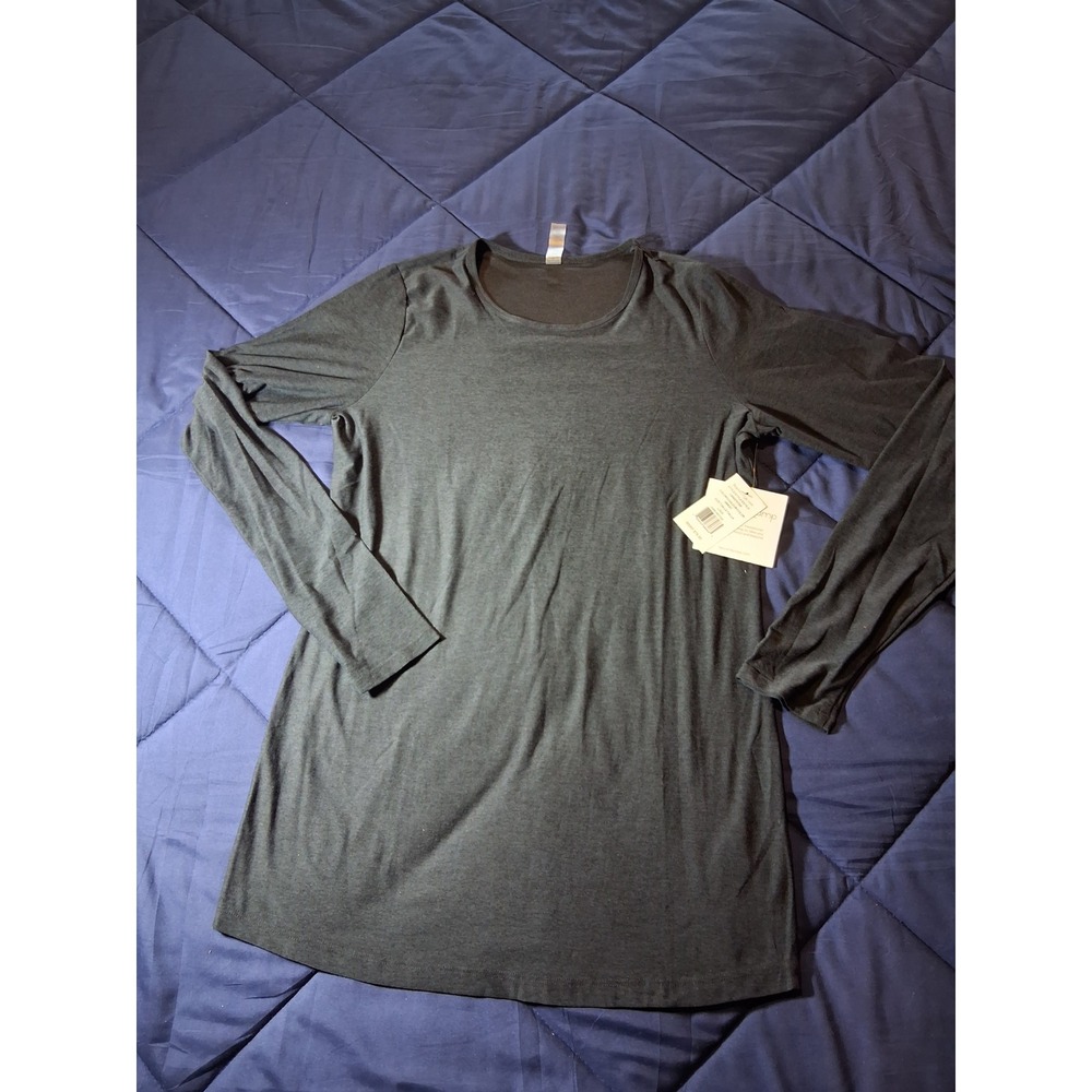 Beyond Yoga Beyond the Bump Maternity Long‎ Sleeve Top Dark Gray LWSD7575M Large